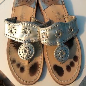 Jack Rogers Flat Sandal in Platinum